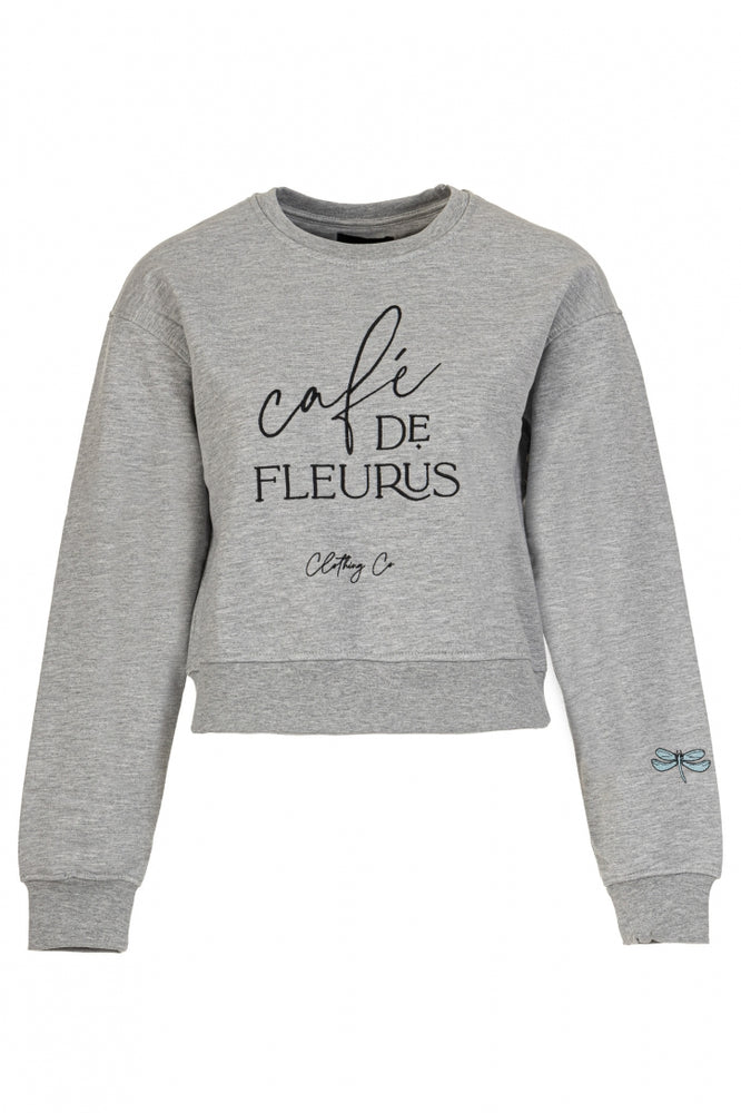 Скъсен обемен суитшърт с авторски бродерия на българската дизайнеркa TeAdore P