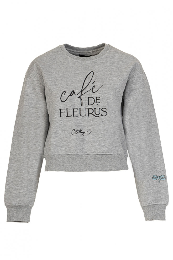 Скъсен обемен суитшърт с авторски бродерия на българската дизайнеркa TeAdore P