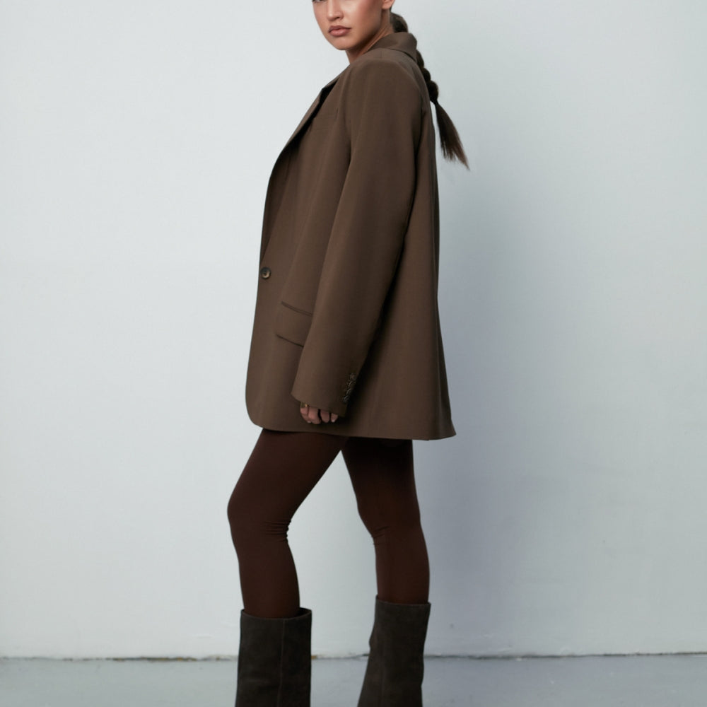 
                  
                    Кяфяво обемно сако от 100% кафява вълна теадореп
                  
                