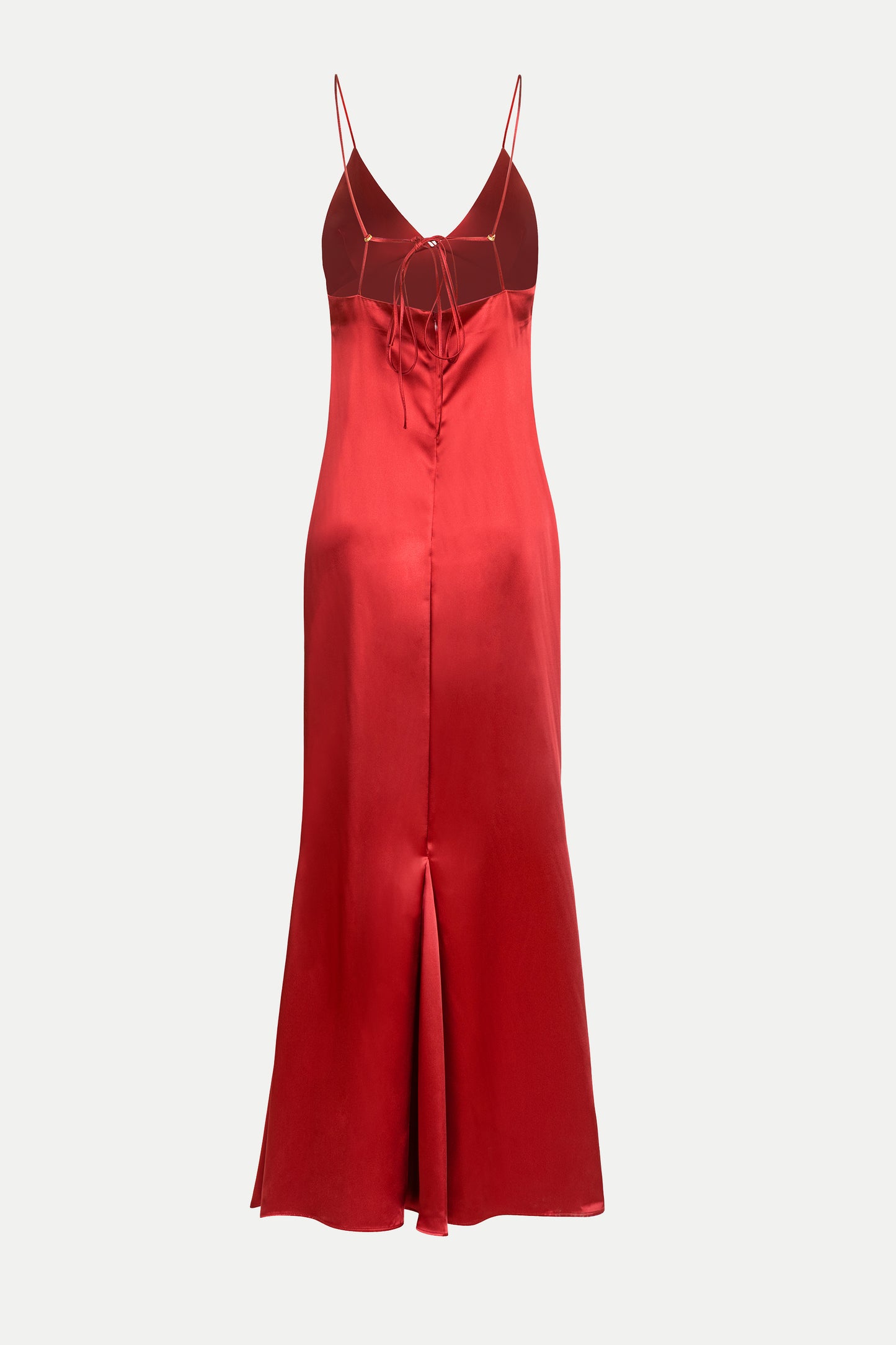 Red maxi slip backless dress from teadore